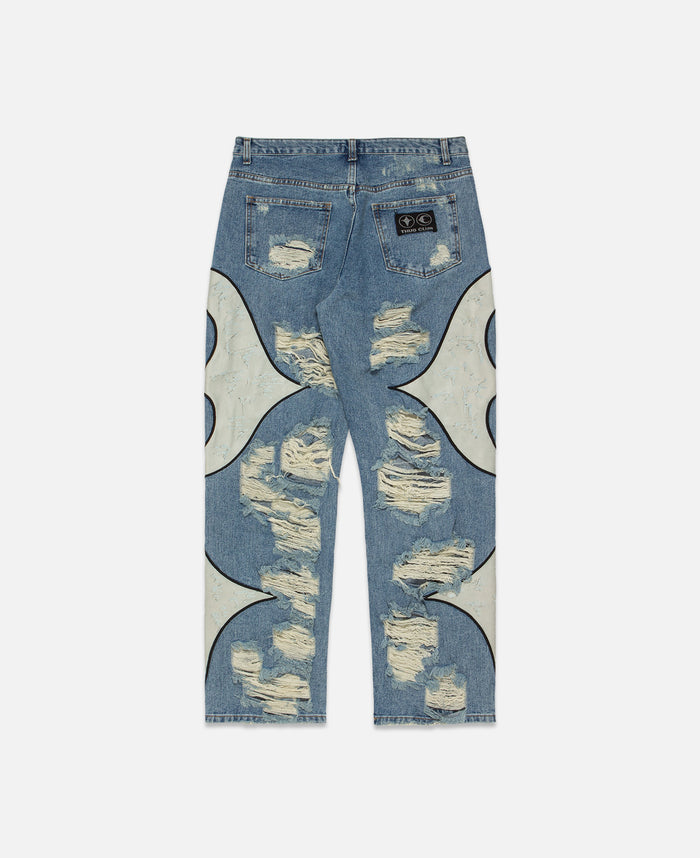 TC Leather Washing Denim Pants (War. Ver) (Blue)