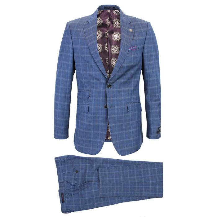 Ted Baker - Maevej Sterling Check Suit in Blue - Nigel Clare