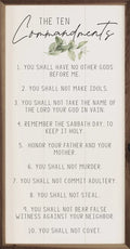 Ten Commandments Greenery Sign