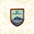Yr Wyddfa (Snowdon) 1085m patch by Adventure Patch Company—mountain design on wood, perfect Wales hiking souvenir.