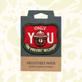 The Landmark Project Smokey Bear Patch - Only You Firewatch features a collectible design showcasing Smokey the Bear's face between large letters spelling "YOU" with the message "ONLY YOU CAN PREVENT WILDFIRES." This officially licensed product from the USDA Forest Service promotes wildfire prevention education.