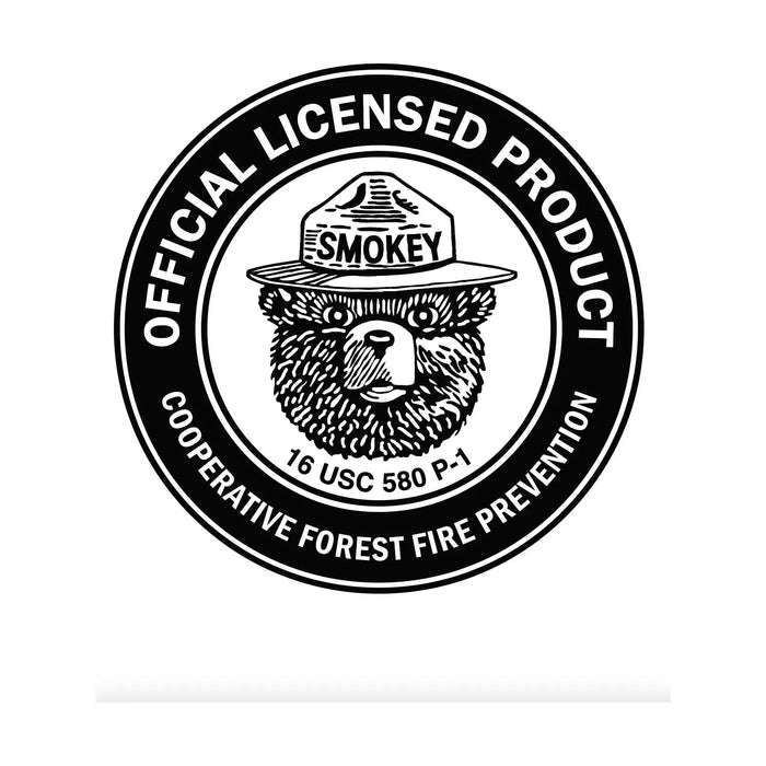 The official licensed "The Landmark Project Smokey Bear Patch - Please Becareful" from the USDA Forest Service features a collectible design of Smokey Bear with the text "PLEASE! BE CAREFUL." above and below him, supporting wildfire prevention education.