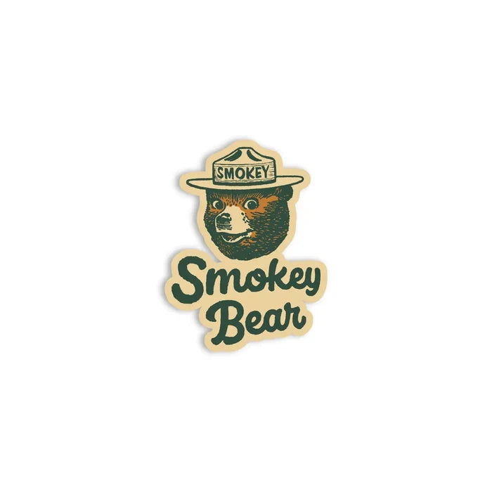 The Landmark Project Smokey Bear Sticker for outdoor gear highlights wildfire prevention and rugged adventure supporter style.