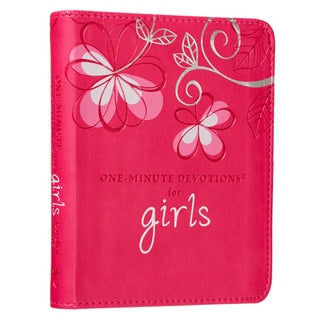 The One-Minute Devotions for Girls Pink Faux Leather Devotional