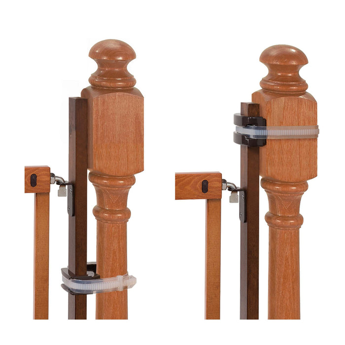 Banister to Banister Universal Kit installation on wooden stair banisters.