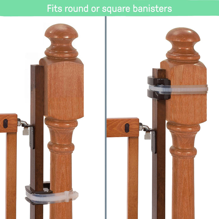 Banister to Banister Universal Kit can be easily installed to gates without needing to drill into the banister.