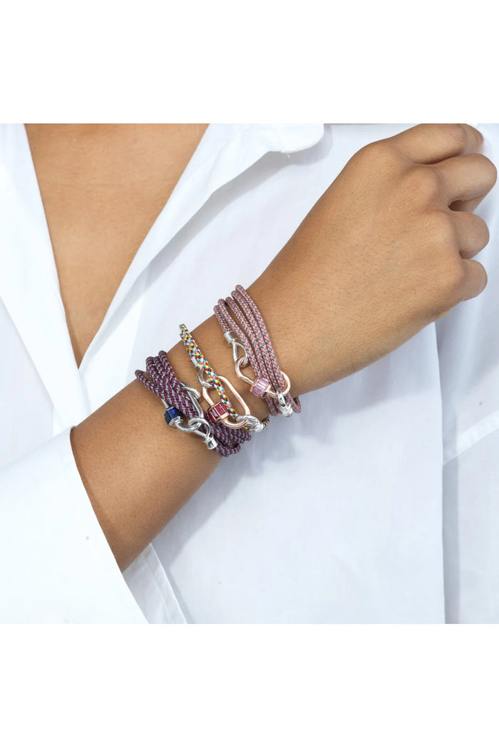 The String Project Necklace with Silver Loops - Rugby