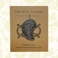 Forager Provisions LTD oyster shell enamel pin with gold-tone metal accents on a branded backing card.