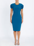 Thea Blue Crepe Dress