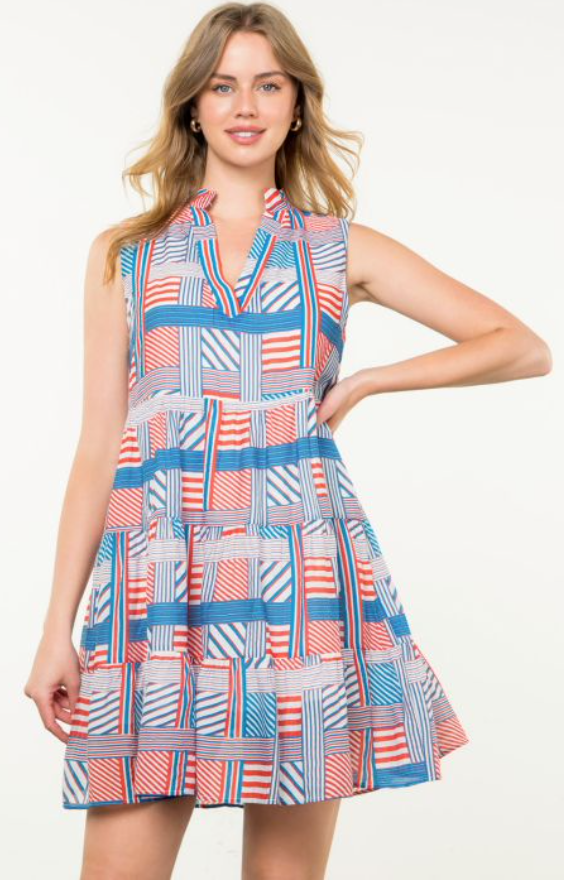 THML Sleeveless Striped Pattern Dress