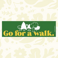 Forager Provisions LTD Three Potato Four Go For A Walk rectangular green car magnet with white forest graphic