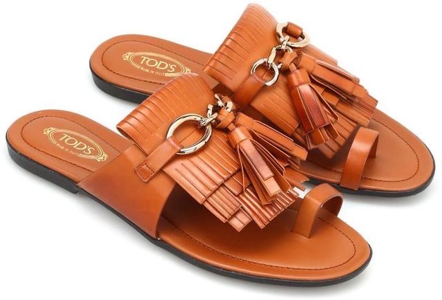 Tod's Thong Fringed Flat Sandals