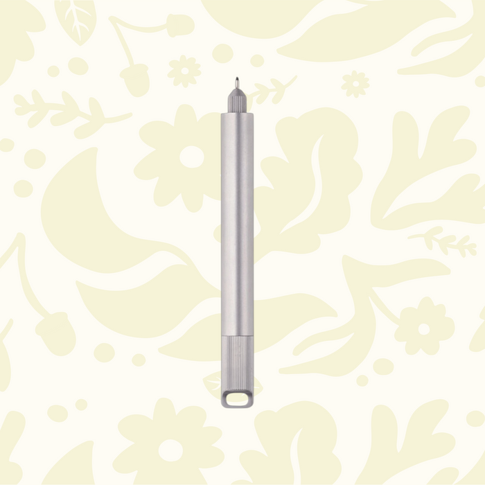 Forager Provisions LTD Tom’s Studio Lumos Mini refillable pen in a sleek titanium finish with a compact design.