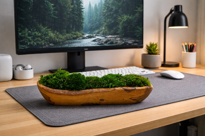 Tranquil Earth Olive Wood Moss Bowl