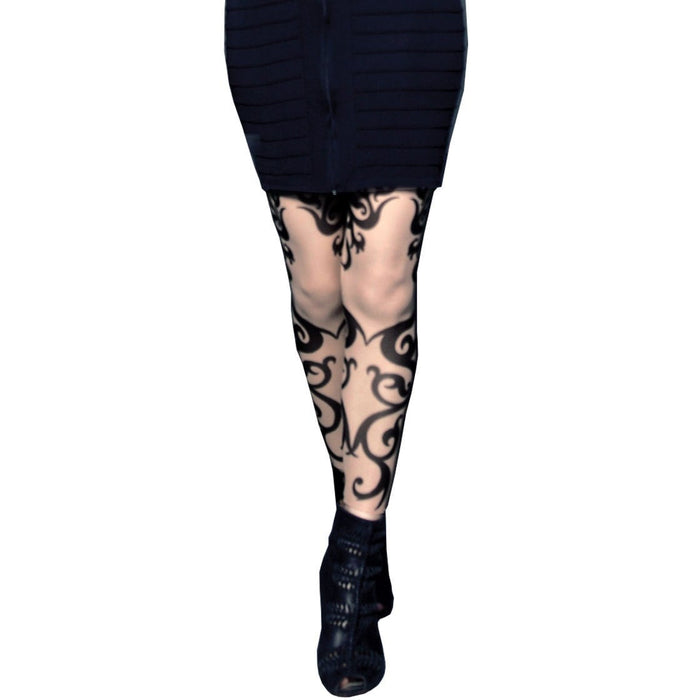 Tribal Blackwork Tattoo Leggings