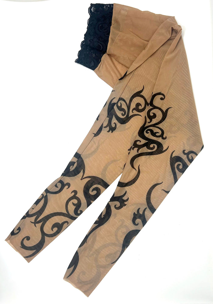 Tribal Blackwork Tattoo Leggings