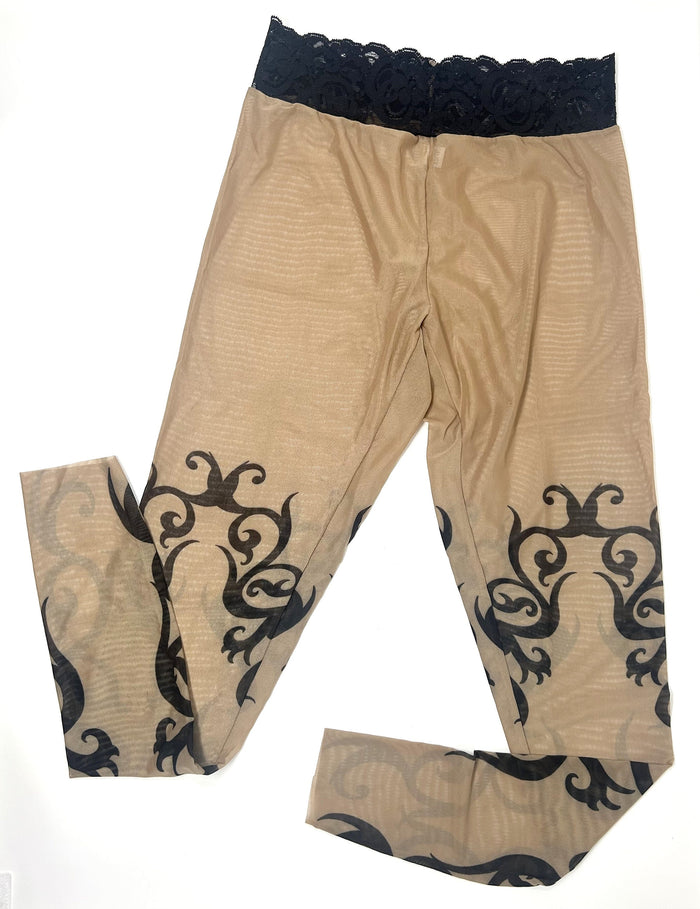 Tribal Blackwork Tattoo Leggings