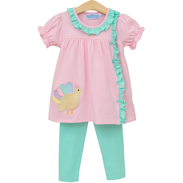 Trotter Street-Turkey Ruffle Pants Set
