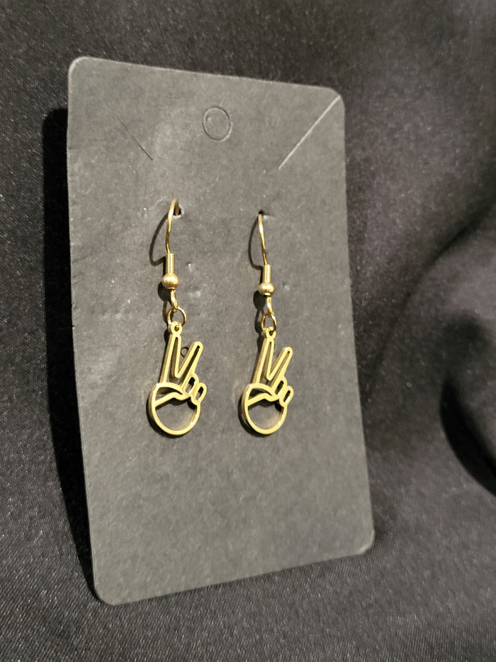 Two Finger Wave Gold Earrings