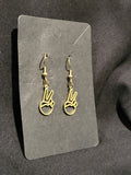 Two Finger Wave Gold Earrings