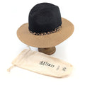 Two Tone Panama Foldable Hat (57cm) - Black/Natural