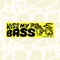 Forager Provisions LTD yellow vinyl bumper sticker featuring a fisherman and the text Kiss My Bass