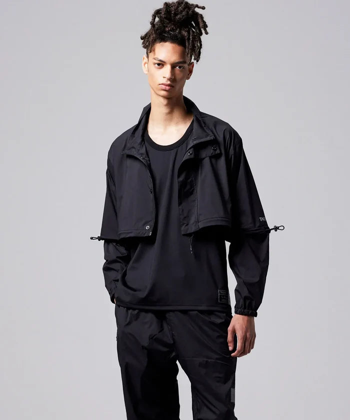 Unisex Basic Sports Hi-Neck W-Zip Detachable Light Jacket