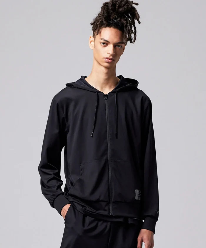Unisex Basic Sports UV Dry Rash Guard Zip Parka