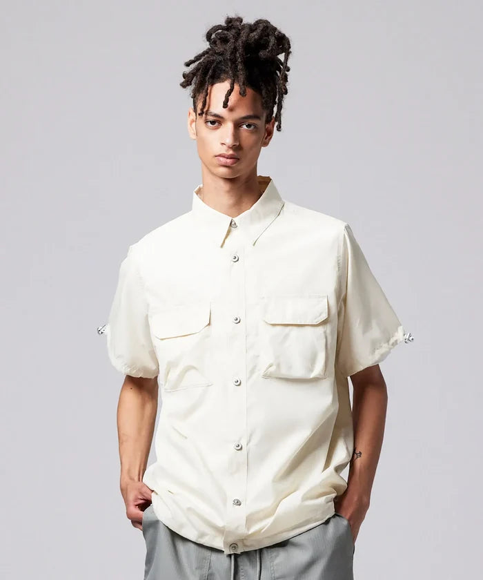 Unisex Non Down Military Adjust Shirts <Half Sleeve>