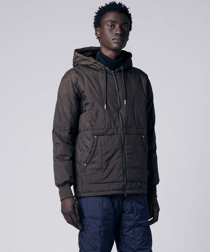 Unisex Work W-Zip Hood Rib Down Jacket