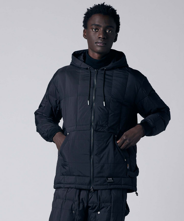 Unisex Work W-Zip Hood Rib Down Jacket