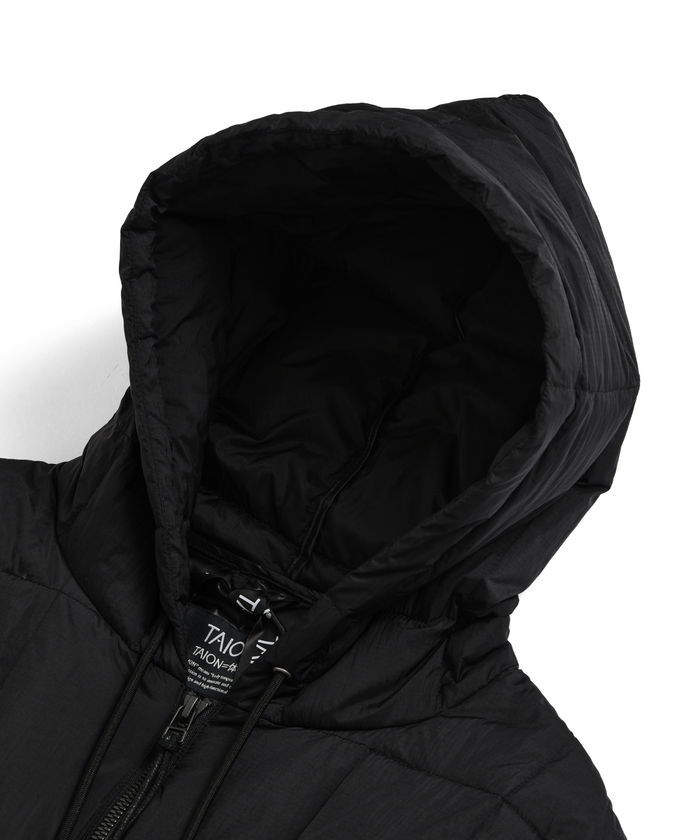Unisex Work W-Zip Hood Rib Down Jacket