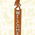 Forager Provisions LTD rustic steel vertical welcome sign featuring a Bigfoot silhouette for cabin or porch decor.