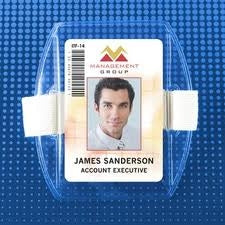 Vertical Arm Band Badge Holder with White Strap - Government Size - 504-ARFW, Qty = 25