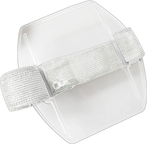 Vertical Arm Band Badge Holder with White Strap - Government Size - 504-ARFW, Qty = 25