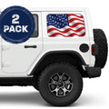 Wavy Old Glory Side Windows Printed Vinyl Decal