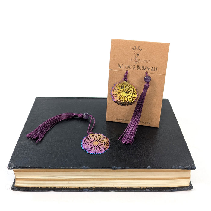 Wellness Bookmark - Amethyst Flower