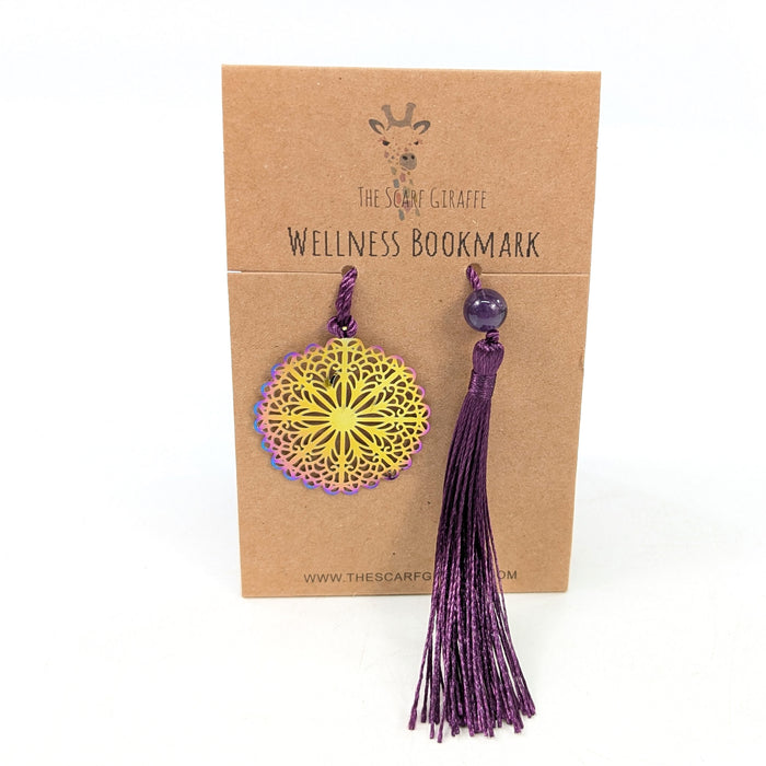 Wellness Bookmark - Amethyst Flower