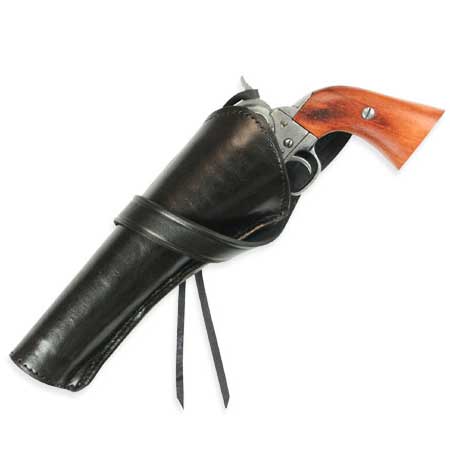 Western Holster - Long Barrel - LH Cross-Draw - Plain Black