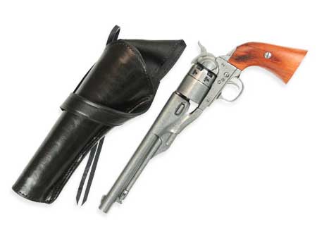 Western Holster - Long Barrel - LH Cross-Draw - Plain Black