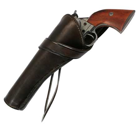 Western Holster - Long Barrel - LH Cross-Draw - Plain Brown