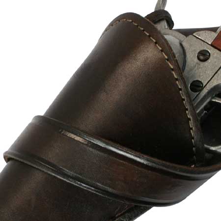 Western Holster - Long Barrel - LH Cross-Draw - Plain Brown
