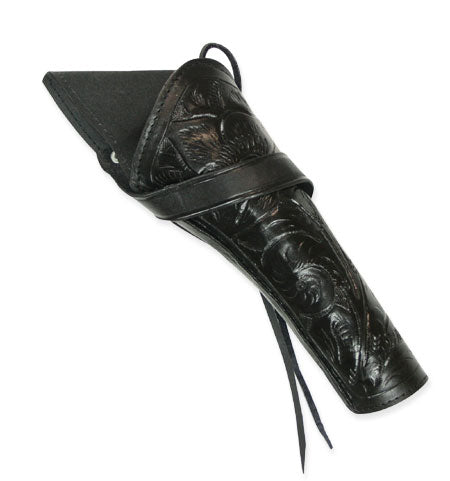 Western Holster - RH Cross-Draw (Long Barrel) - Black Tooled Leather