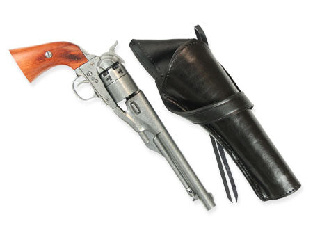 Western Holster - Long Barrel - RH Cross-Draw - Plain Black