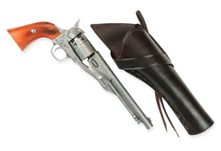 Western Holster - Long Barrel - RH Cross-Draw - Plain Brown