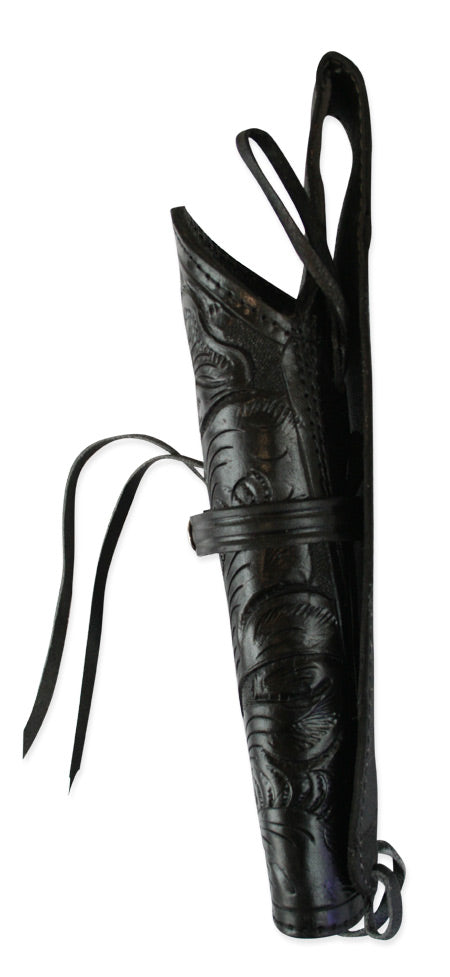 Western Holster - RH Draw (Long Barrel) - Black Tooled Leather