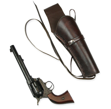 Western Holster - Long Barrel - RH Draw - Plain Brown