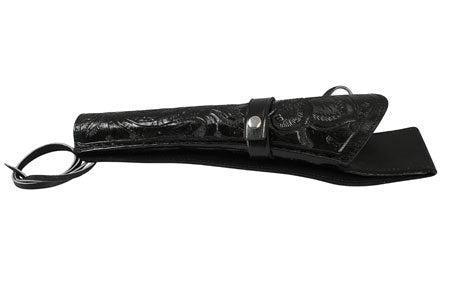 Western Holster - XX-Long/Wide Barrel - LH Draw - Black Tooled