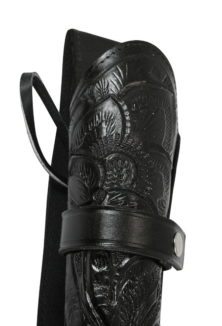 Western Holster - XX-Long/Wide Barrel - LH Draw - Black Tooled