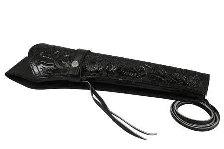 Western Holster - XX-Long/Wide Barrel - RH draw - Black Tooled